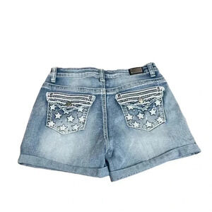 Wired Heart Western Cowgirl Shorts Stars and Stripes Embroidered Pockets size 29